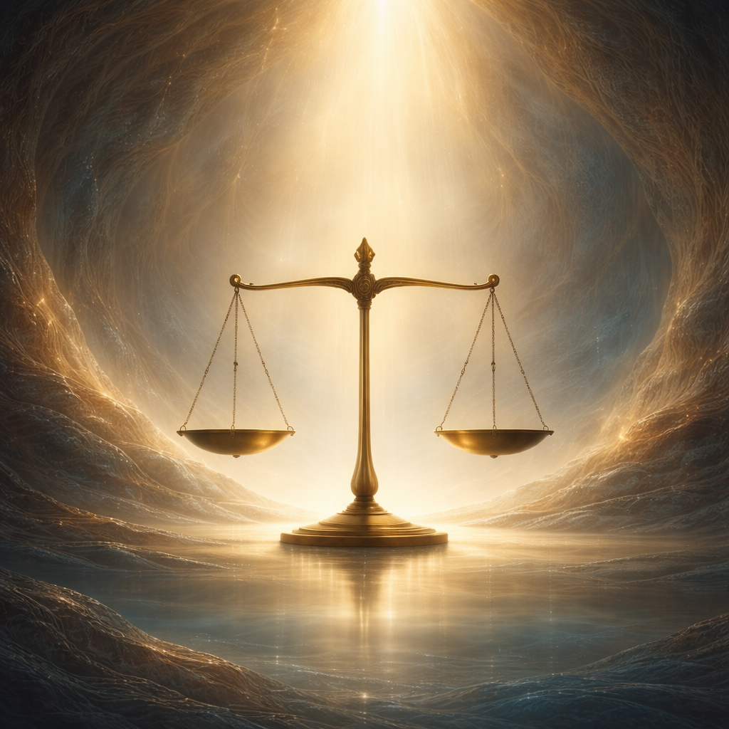 Symbole d’équilibre et de discernement illustrant une posture éthique claire et responsable.